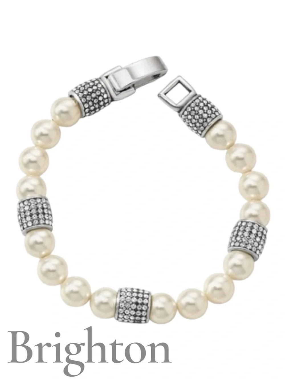 Brighton Meridian Ivory Pearl & Pave Silver Bracelet